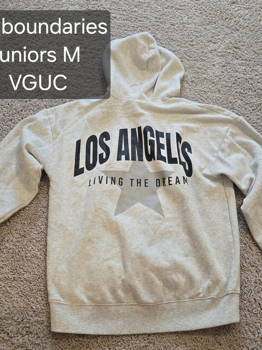 No Boundaries Light Gray 'Los Angeles' Graphic Hoodie